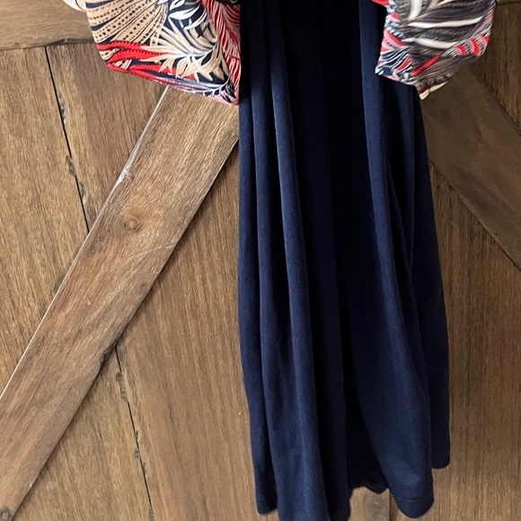 Japna Tropical Floral Leaf Print Smocked Back Spaghetti Strap Maxi Dress Sz XS - Picture 7 of 7